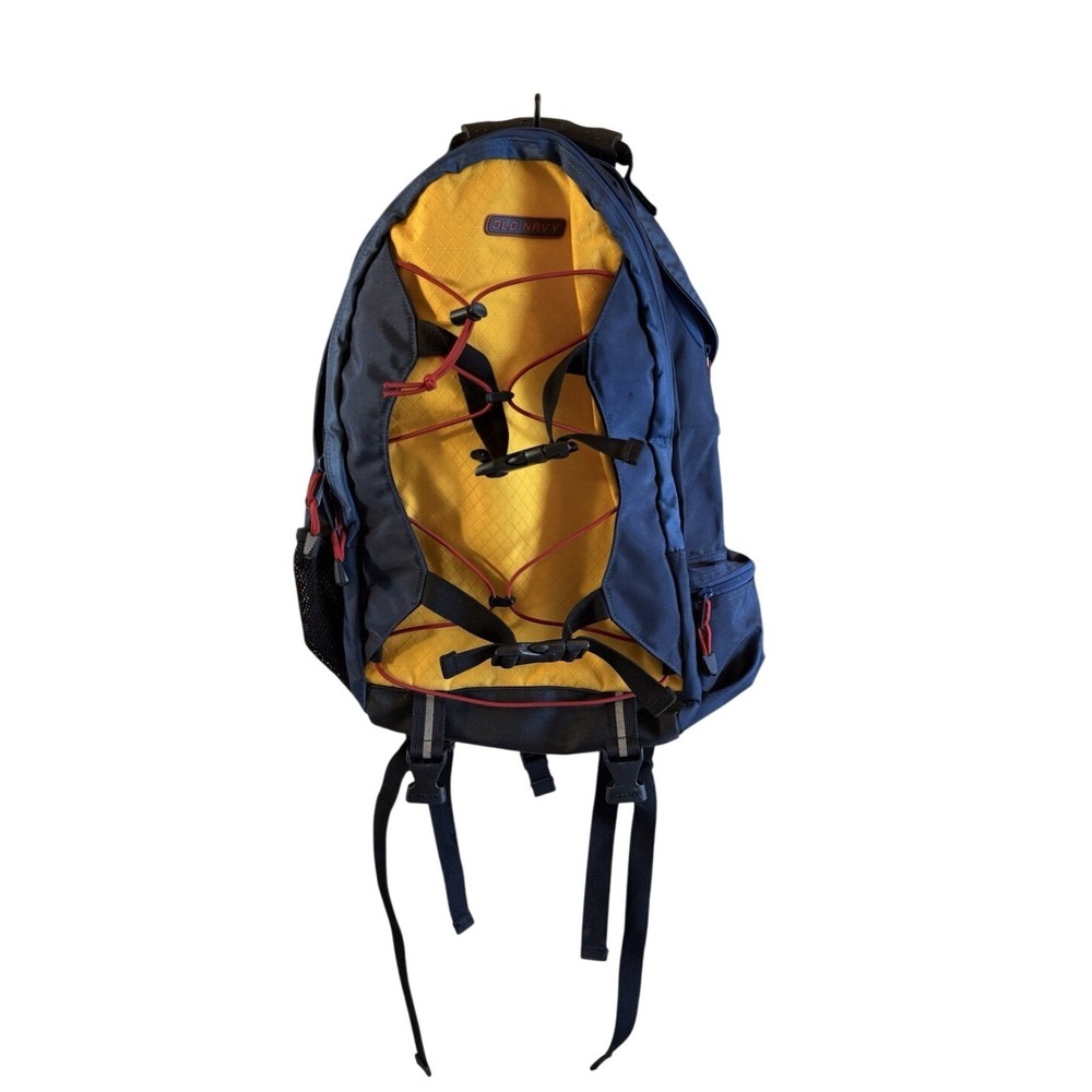 Vintage 2001 Old Navy Backpack Yellow Navy School Travel Bag